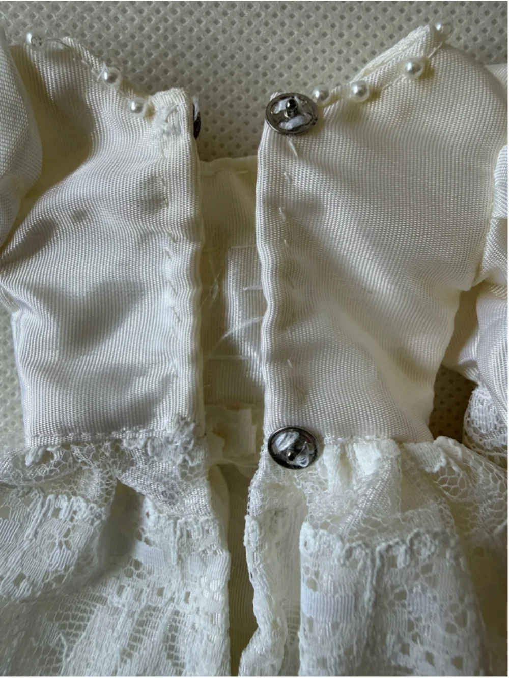 Vintage Barbie - Clone doll Pearl Studded Bodice Tiered Lace Wedding Dress
